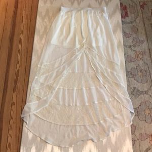 Beautiful Creamy White Lace Assymetrical Skirt